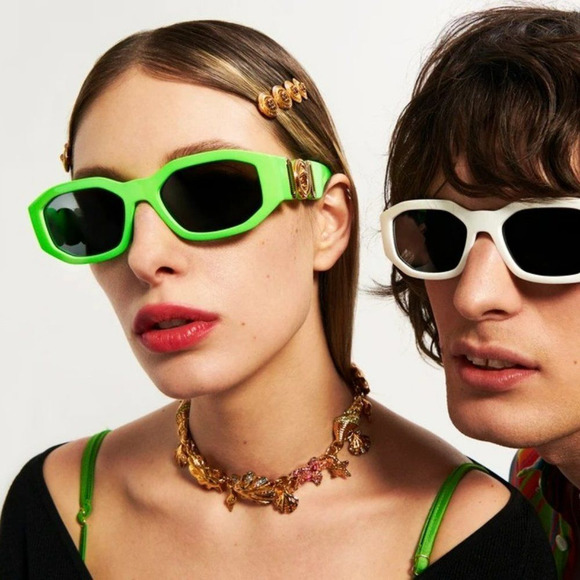 Versace VE4361 531987 Sunglasses Fluorescent Green Oval Unisex main image 10